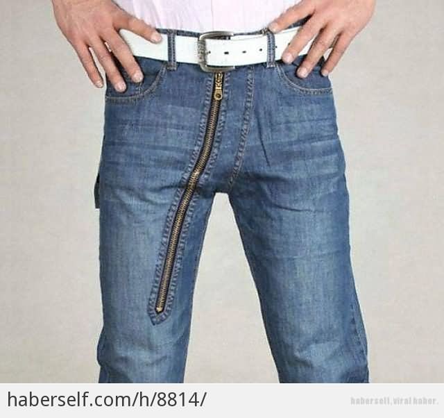 Funny Side Zip Jean Picture