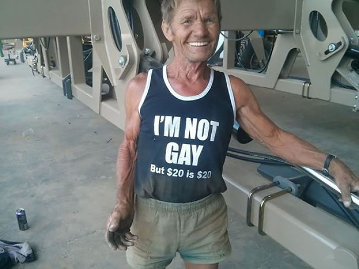 Old Man With Funny Tshirt