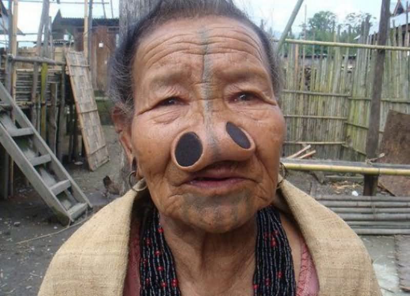Old Woman With Weird Nose Funny Picture