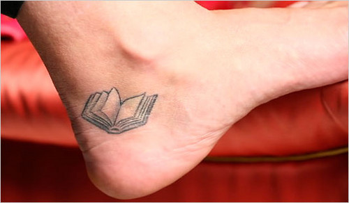 Open Book Tattoo On Achilles