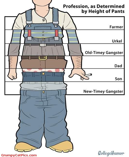 Profession As Determined By Height Of Pants Funny Picture