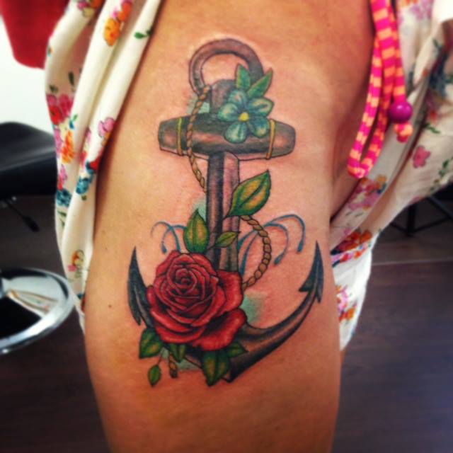 28+ Anchor Tattoos With Flowers