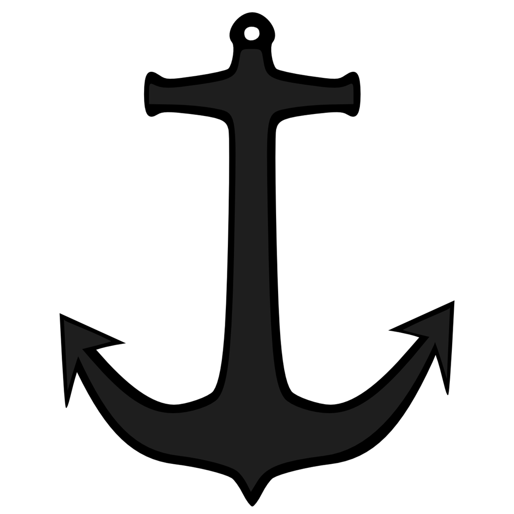 Simple Black Anchor Tattoo Design