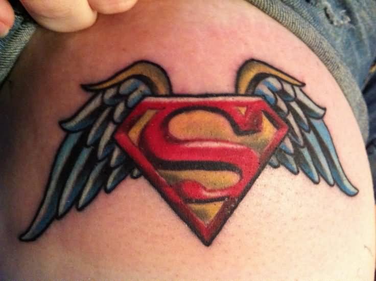 Superman Logo With Wings Tattoo Design