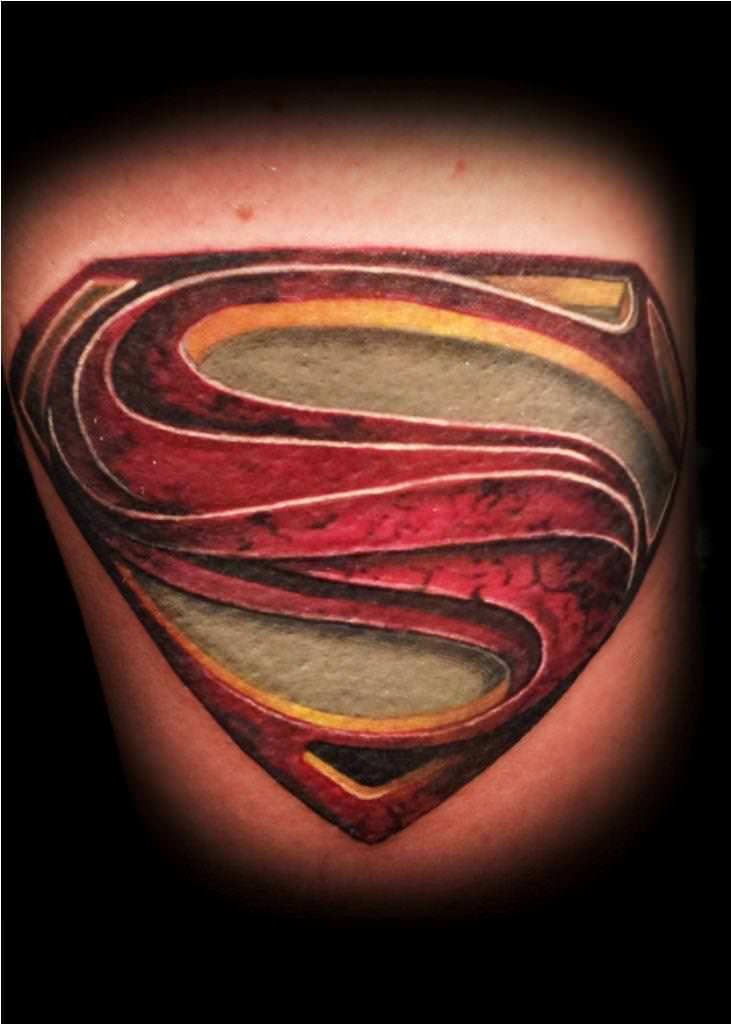 Unique Colorful Superman Logo Tattoo Design