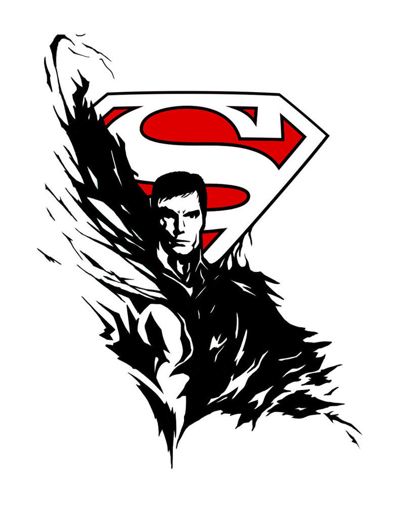 Unique Superman With Logo Tattoo Design