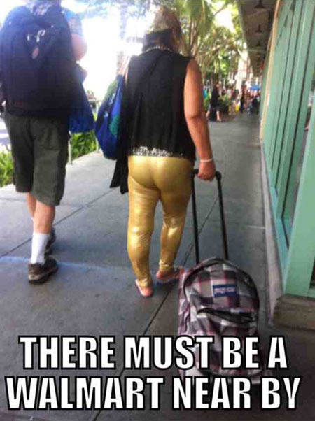 Woman With Funny Fancy Golden Pant