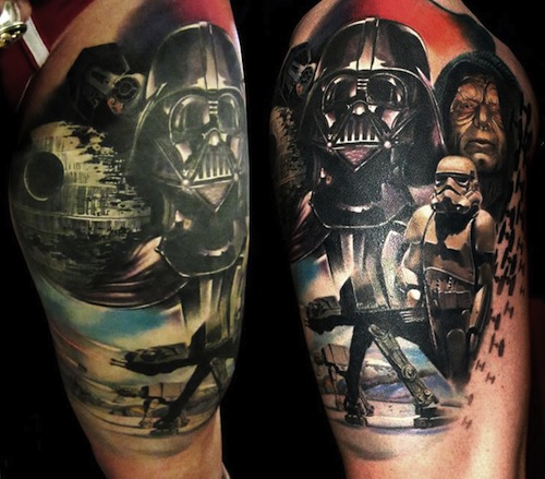 Amazing Star War Characters Tattoo Design For Shoulder