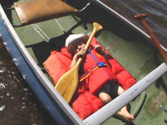 Baby Sleeping In Canoe Funny Picture