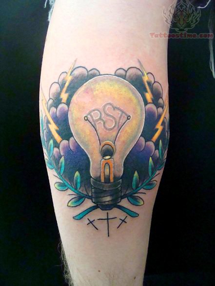 Back Leg Bulb Tattoo