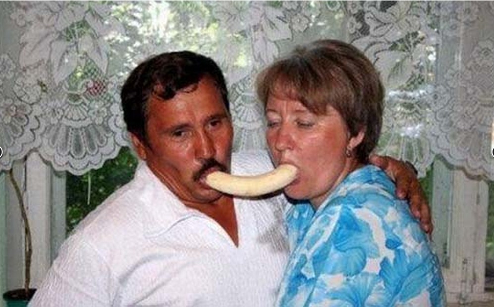 Banana Eating Funny Couple Image
