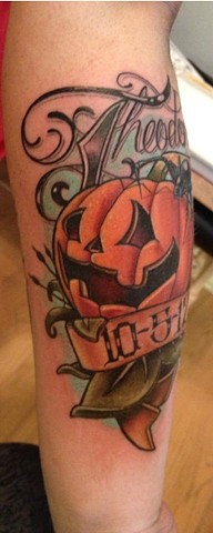 Banner And Pumpkin Tattoo Ideas
