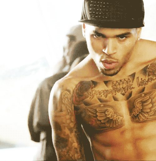 Beautiful Angel Wings Full Body Tattoo On Chris Brown