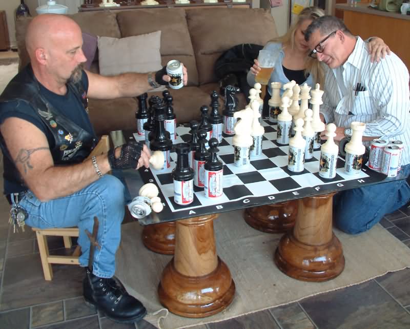 Beer Bottles Funny Chess Board Picture