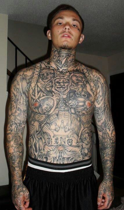 Black And Grey Ink Full Body Tattoo
