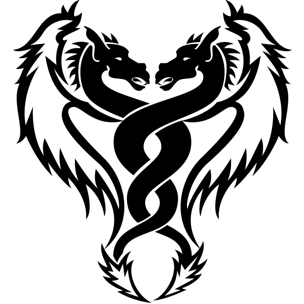 Black And White Dragon Tattoo Designs