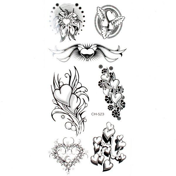 Black And White Hearts Tattoos Designs