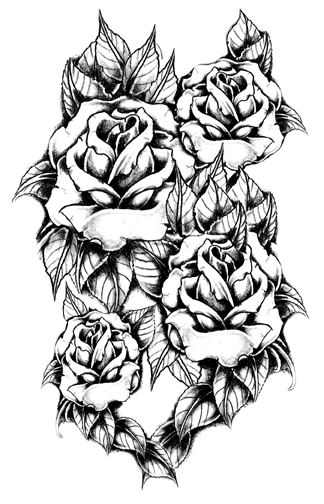 Black And White Roses Tattoo Design Ideas