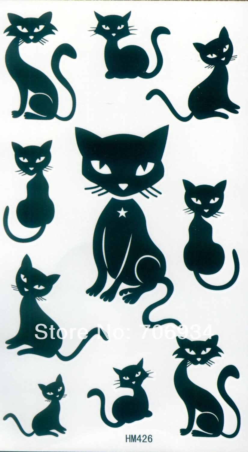Black Cat Tattoos Designs