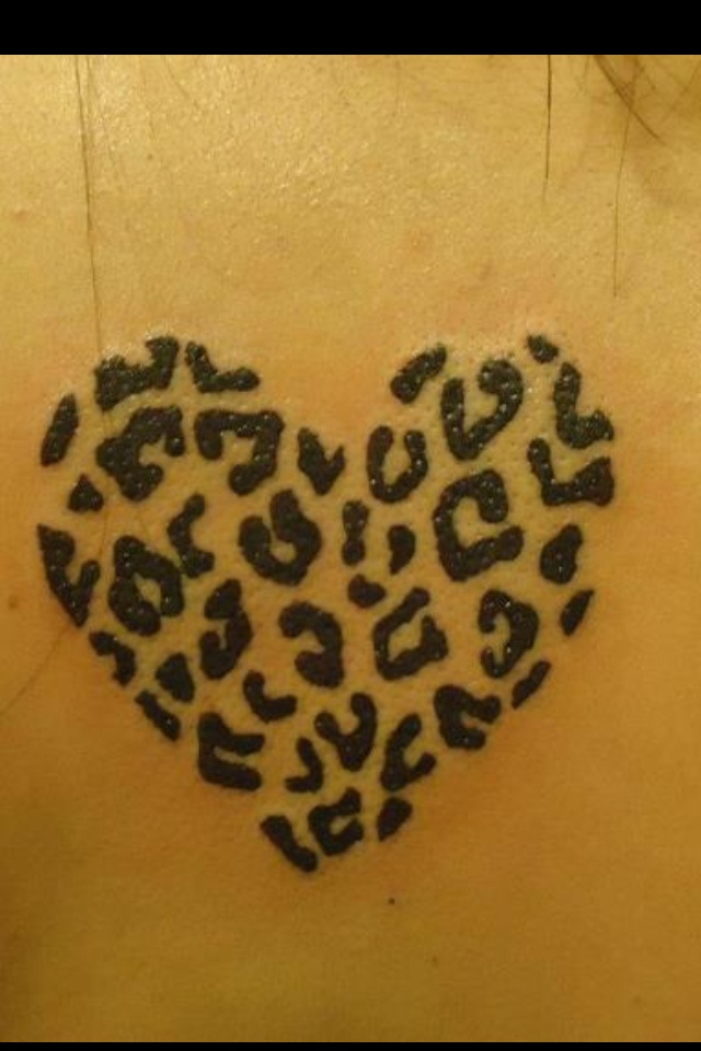 Black Ink Cheetah Tattoo Idea For Girls