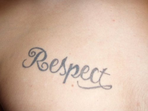 Black Ink Respect Tattoo Idea