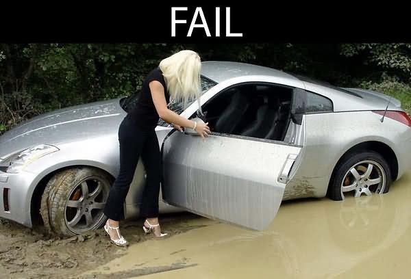Blonde Girl Funny Fail Car Driver