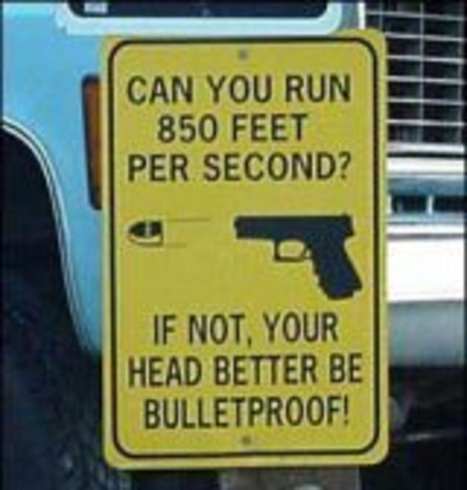 Can You Run 850 Feet Per Second Funny Gun Image