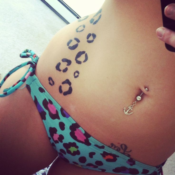 Cheetah Print Tattoo On Girl Hip