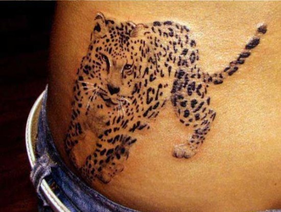Cheetah Tattoo On Lower Back