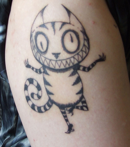 Cheshire Cat Tattoo On Shoulder