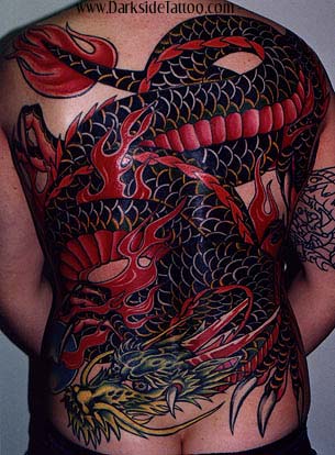 Colored Japanese Full Body Dragon Tattoo