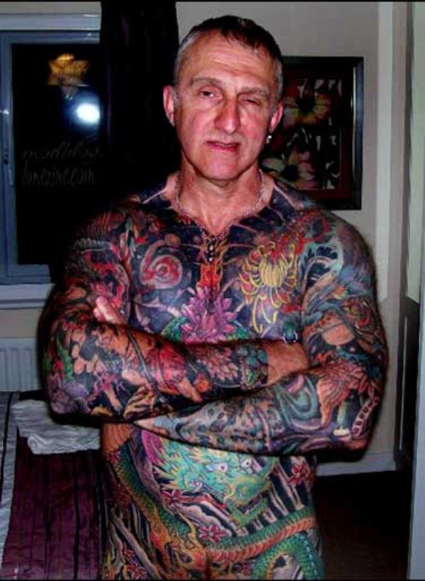 Colorful Flowers Full Body Tattoo For Men