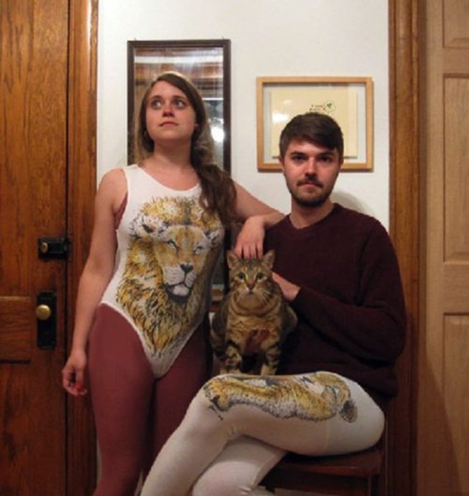 Couple Funny Tiger Costume Picture