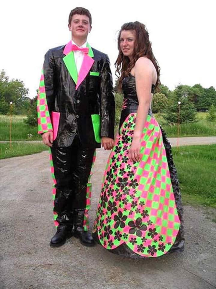 Couple Wearing Funny Dress