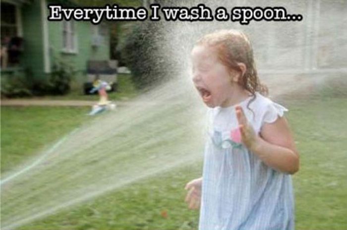 Everything I Wash A Spoon Funny Wet Girl Image