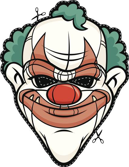 Scary Mask Clown Halloween Head Monster Face