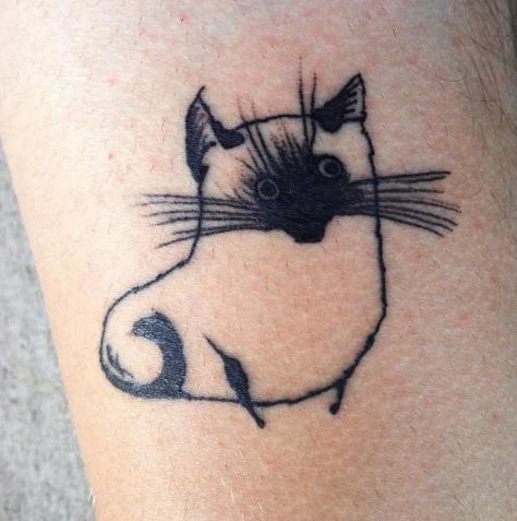 Fat Cat Tattoo On Bicep