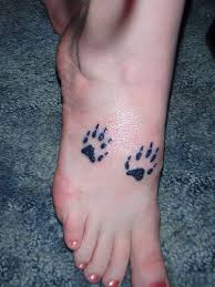 Ferret Paw Prints Tattoo On Girl Foot