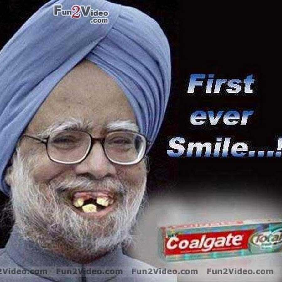 First Ever Smile Funny Manmohan Singh Picture