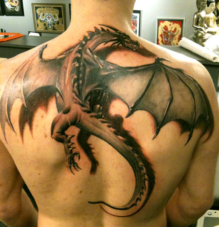 Full Body 3D Dragon Tattoo