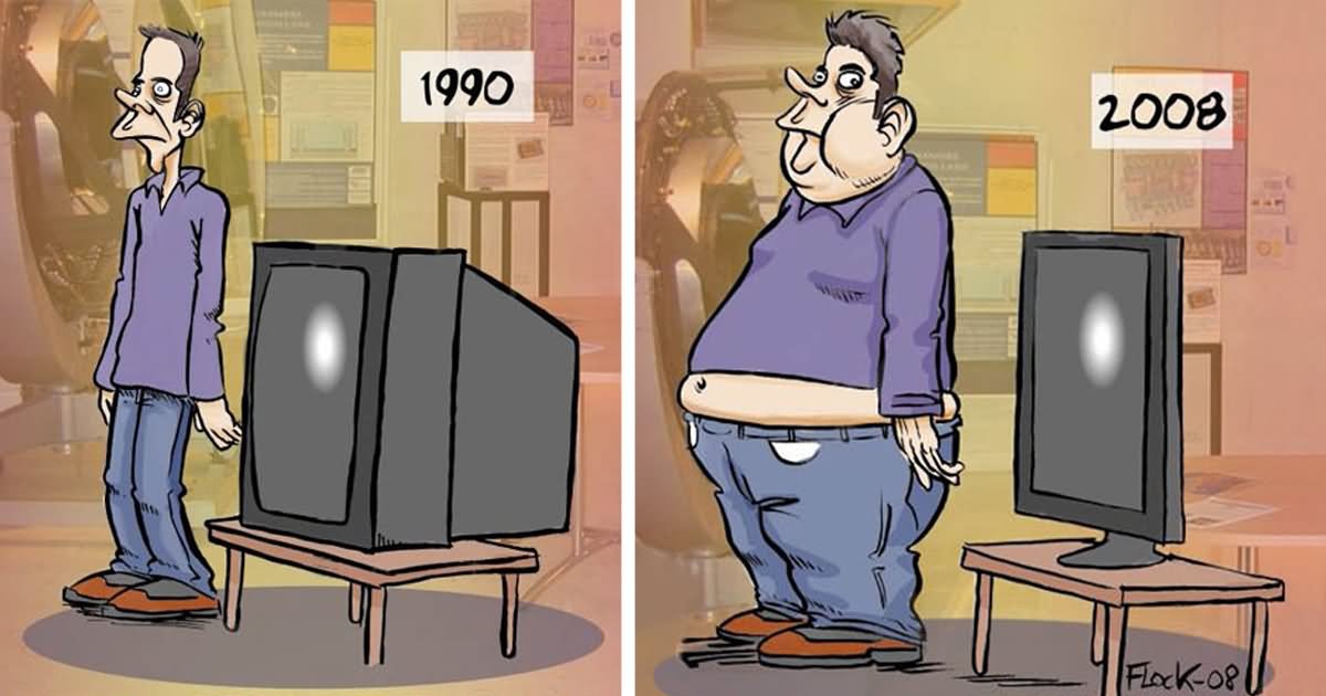 Funny Differences 1990 And 2008 Of Television