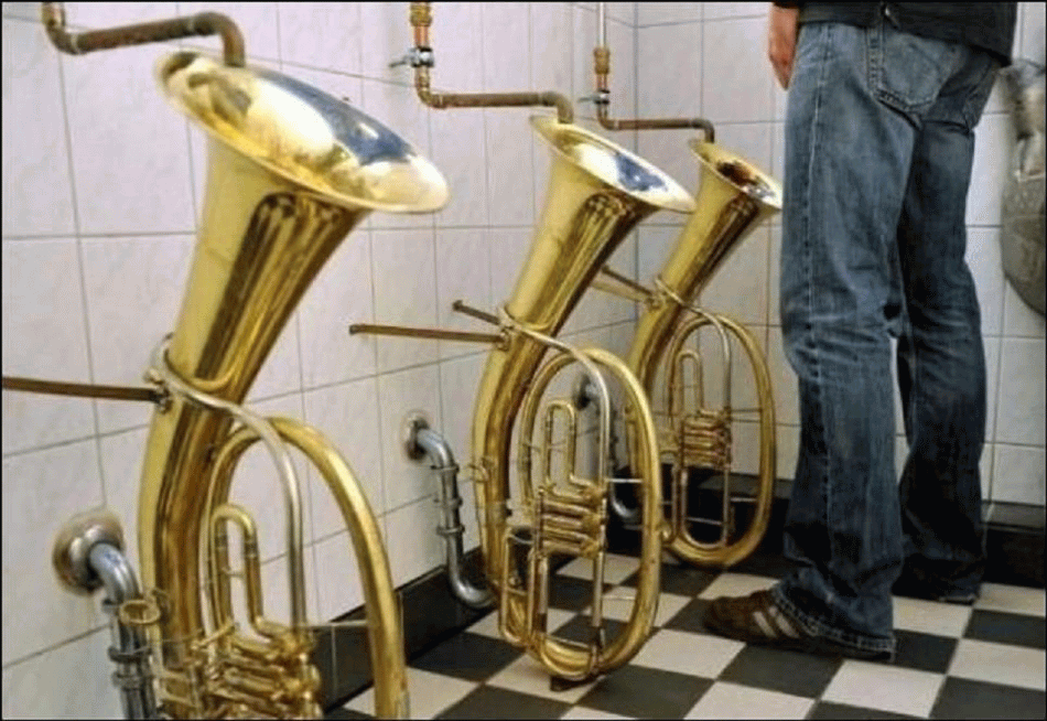 Funny French Horn Toilet Picture