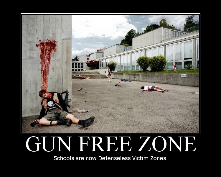Funny Gun Free Zone Poster