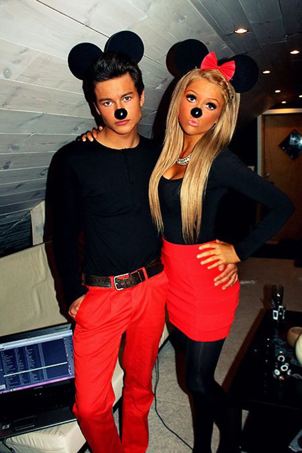 Funny Micky Mouse Costume Couple Image