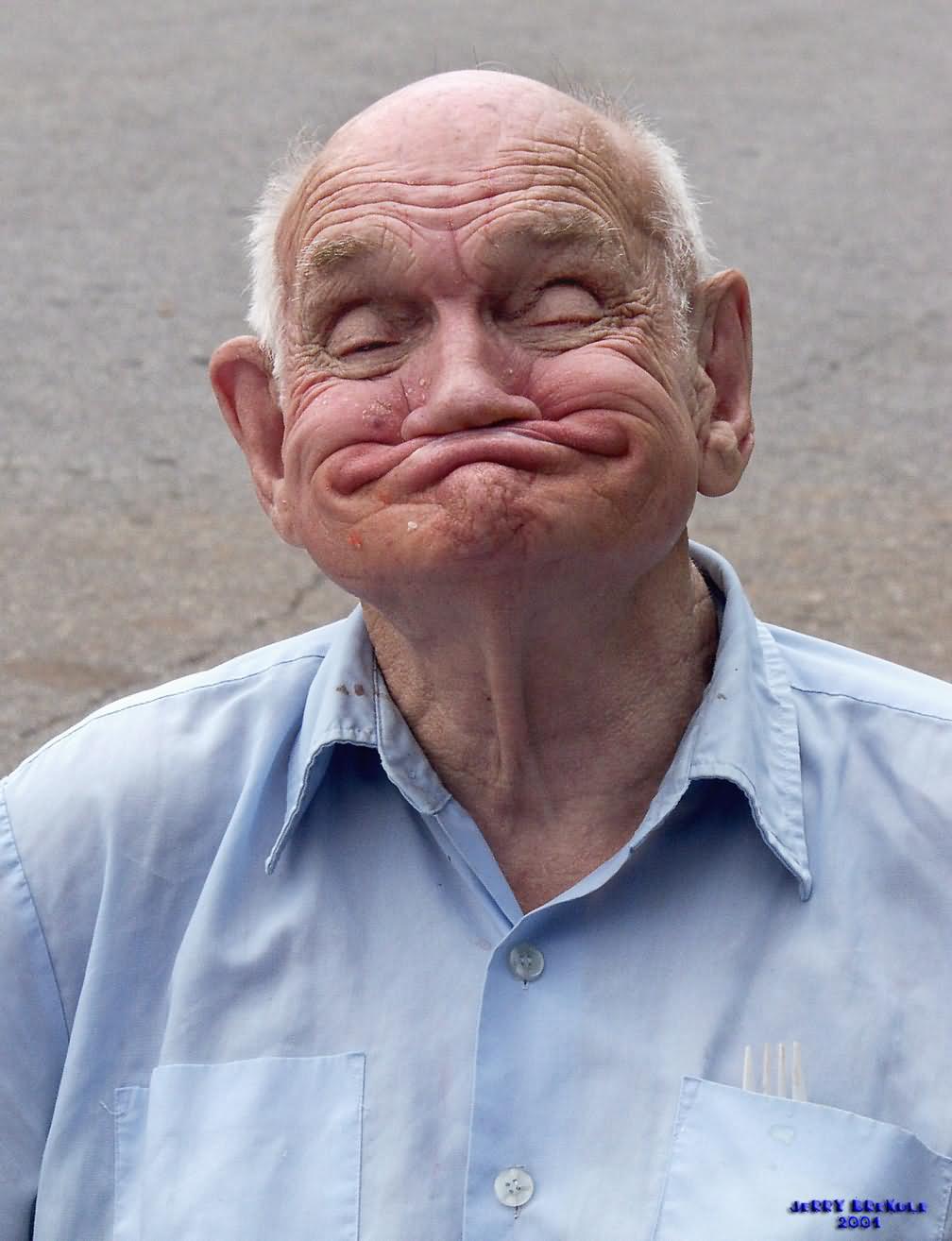 Funny Old Man Smiley Face Picture