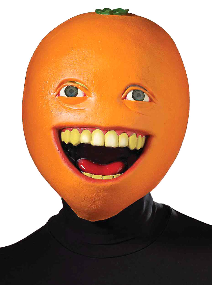Funny Orange Laughing Face Mask Image