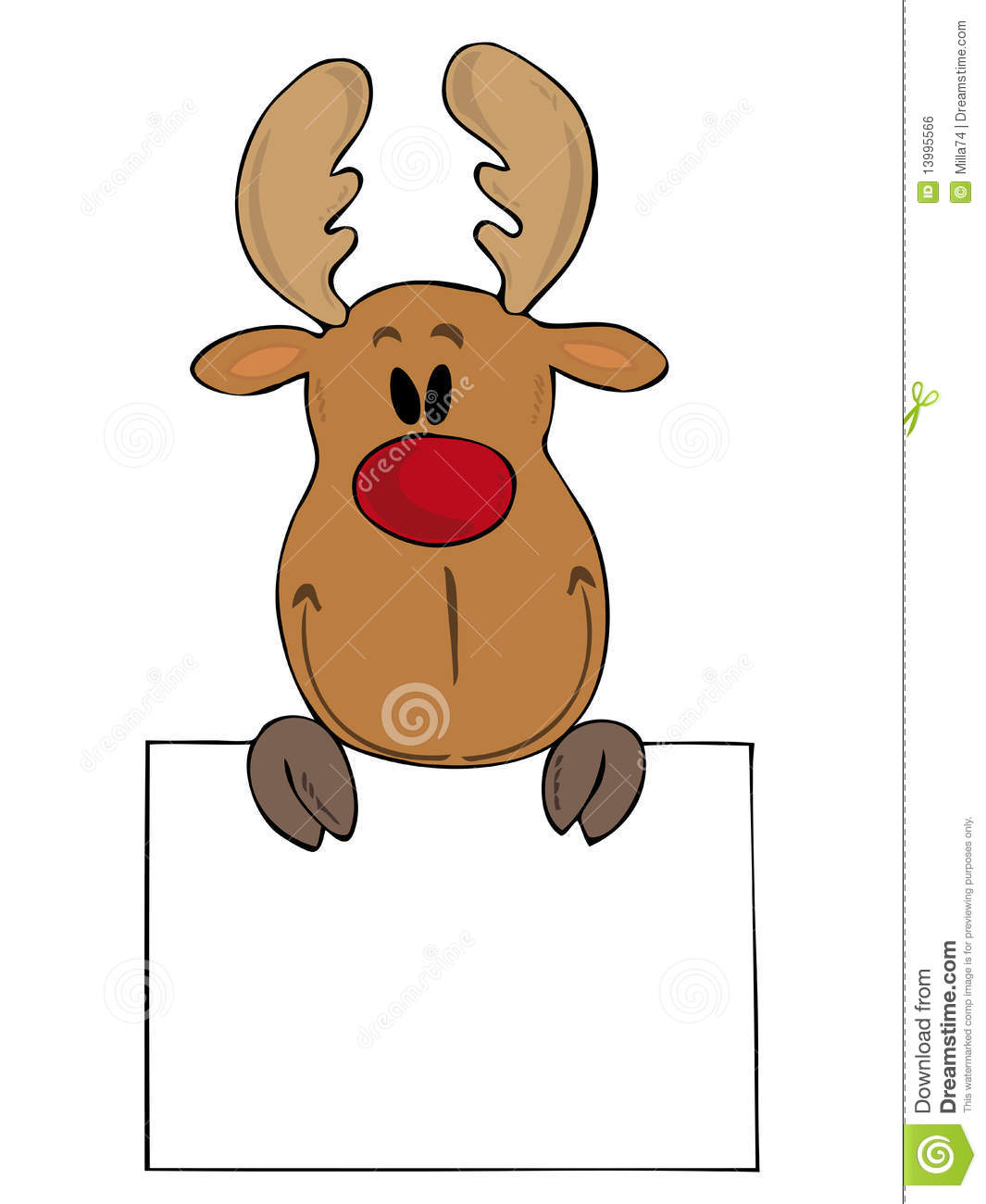 Funny Reindeer Smiley Face Clipart