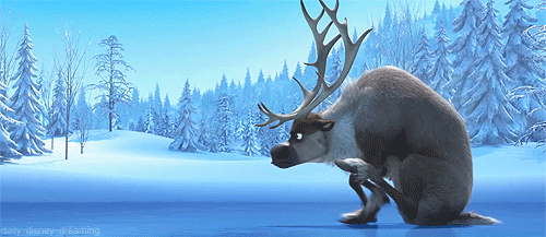 Funny Reindeer Walking On Snow Gif