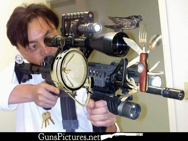 Funny Weird Design Gun Picture