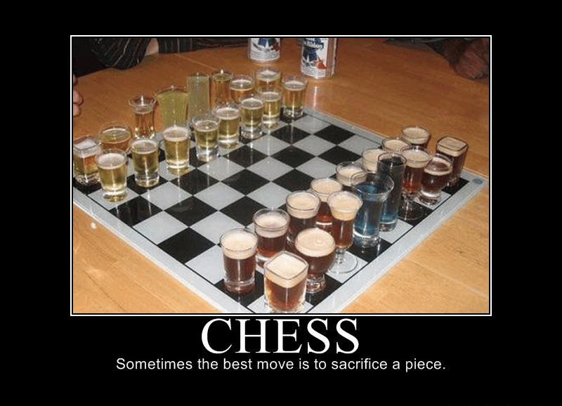 Funny Wine And Beer Glasses Chess Poster